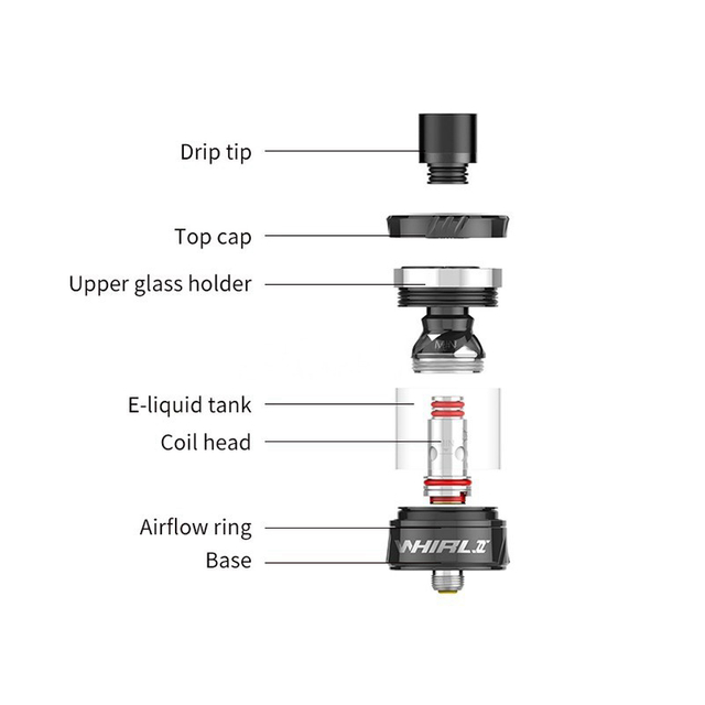 Authentic Uwell Whirl II 2 Tank Clearomizer Vape Atomizer, 3.5ml, 0.6ohm Restricted DTL / 1.8ohm MTL, 25mm Diameter