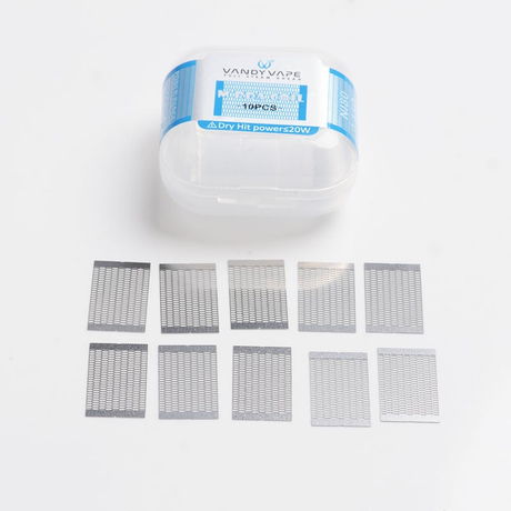 Authentic Vandy Vape Mesh V2 RDA Replacement Ni80 M Coil Mesh Sheet - Silver, 0.15ohm (55~70W) (10 PCS)