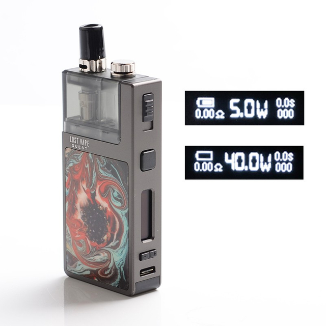 Authentic Lost Vape Q Ultra AIO 40W 1600MAH VW Pod System Mtl / dl Vape Starter Kit - Fantasi Eksotis, 0.6ohm, 4ml, 5 ~ 40W