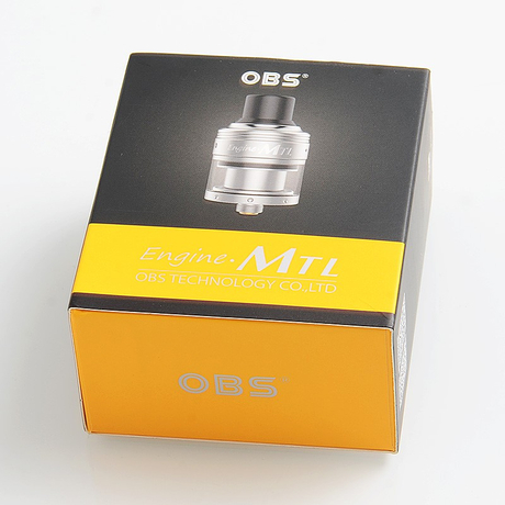Authentic OBS Engine MTL RTA Rebuildable Tank Atomizer - Black, Stainless Steel, 2ml, 24mm Diameter