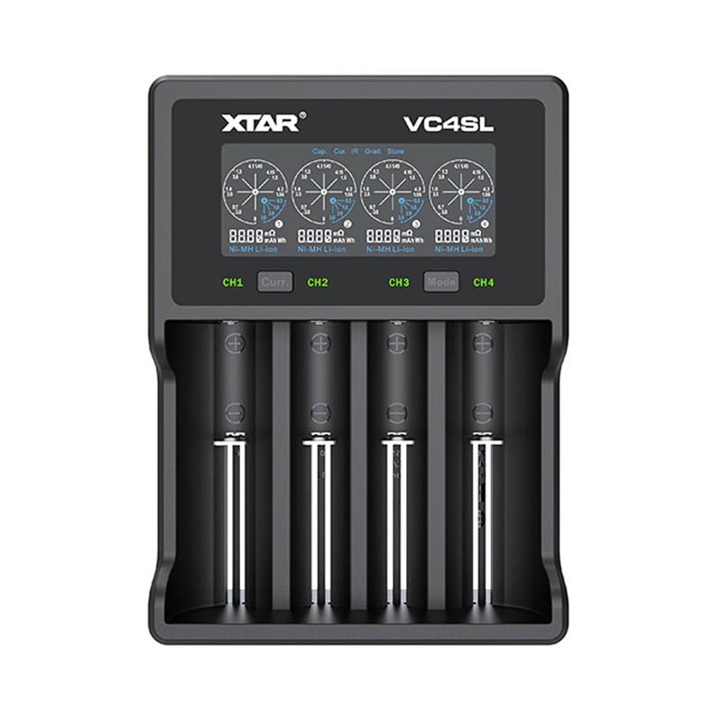 Authentic Xtar VC4SL Charger for NiMH / NiCD / 21700 Battery 4-Slot, QC 3.0 USB Type-C