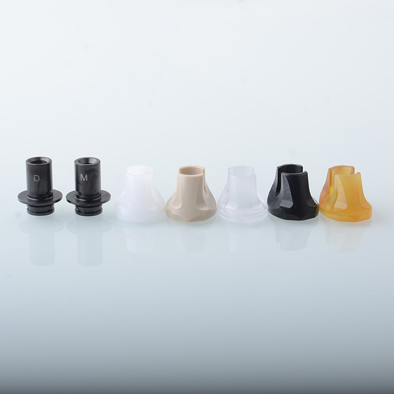 Monarchy Cyber 510 Drip Tip Set Gold SS + POM + PC + POM + PEI + PEEK DL / MTL, 2 PCS 510 Connector + 5 PCS Mouthpiece