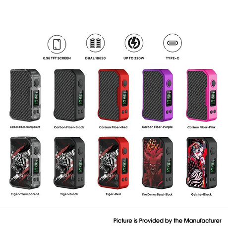 Authentic Dovpo MVP 220W Vape Box Mod 5~220W 2 x 18650