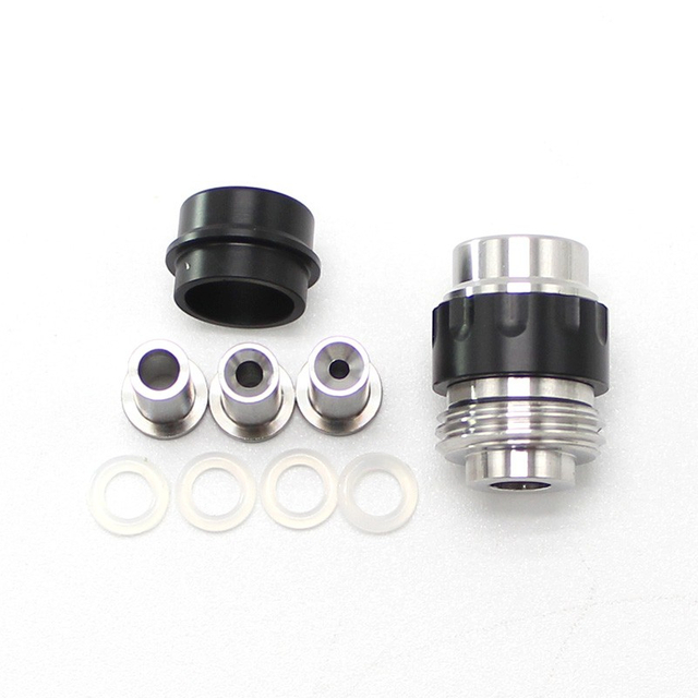 SXK Mission Booster Drip Tip for SXK BB / Billet Box Mod 316SS + POM 3 PCS Bore Inserts 3mm / 2mm / 1.5mm