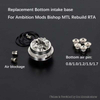 YFTK Bottom Intake Base with 5 Air Pins for Ambition Mods Bishop MTL RTA – Silver