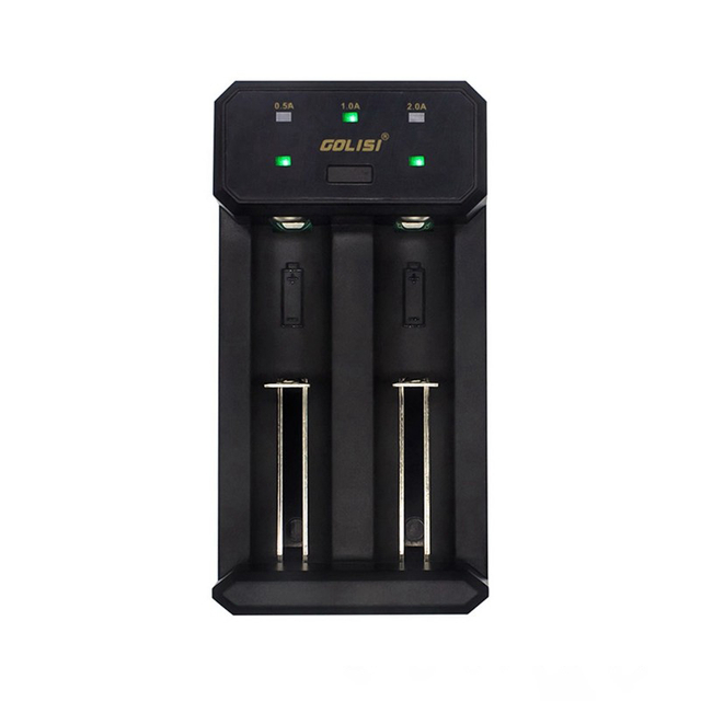 Authentic Golisi L2 2A Smart USB Charger with LCD Screen for 18650 / 26650/ 21700 Battery, Dual-Slot