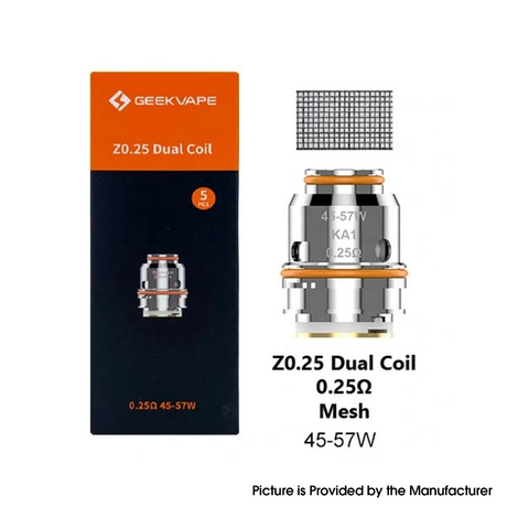 Authentic GeekVape Z Series Coil for Z (Zeus) Sub Ohm Tank, Obelisk Tank, Obelisk 120FC Kit / 200 kit - 0.15ohm/0.25ohm (5 PCS)