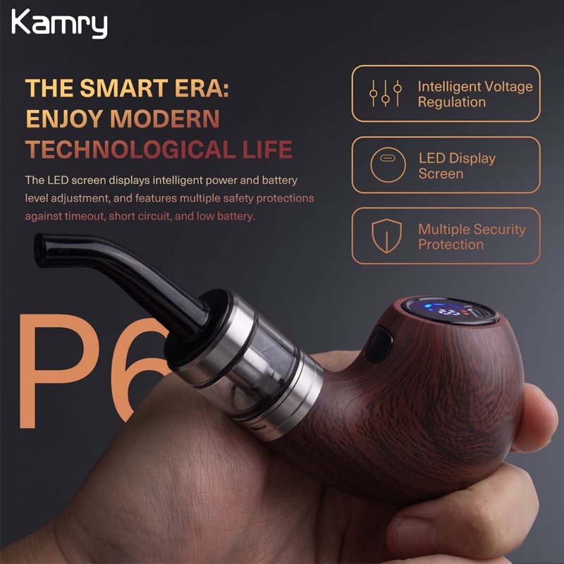 Kamry P6 LED E-Pipe Kit – 1100mAh Electronic Pipe Vaporizer with LED Effect
