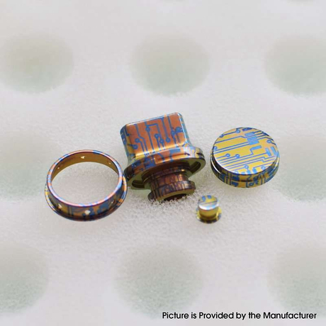 DotMod DotAIO Vape Pod System MK MODS Dotcircuit Set Drip Tip + Fire Button +VV Button Titanium 