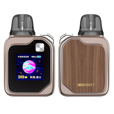 Authentic Lost Vape Ursa Baby 3 Pod  System Kit- 1000mAh Battery, Refillable 2.5ml Pods, Dual Coil Options (0.6ohm/0.8ohm)