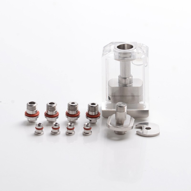 SXK VapeSnail Style Replacement Tank RBA + 4.0mm Chimney + Base Deck W/ 4 AFC Tubes + 4 MTL Pins for SXK BB / Billet Box Mod Kit
