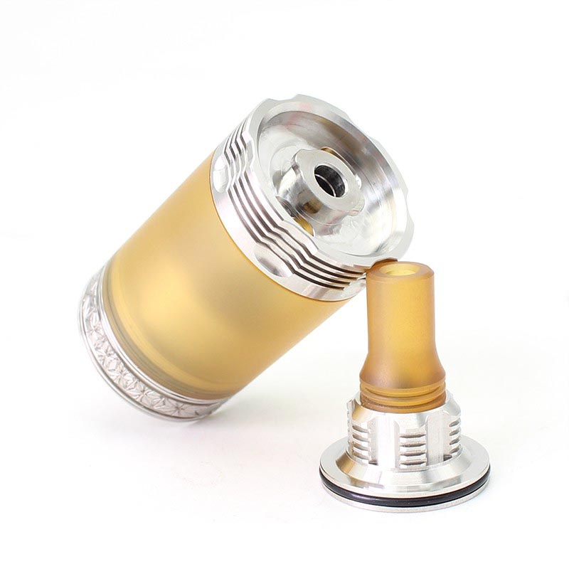 SXK Four One Five 415 V2 Style MTL RTA Atomizer - Silver, 316SS + PEI, 4ml, 22mm, Diameter