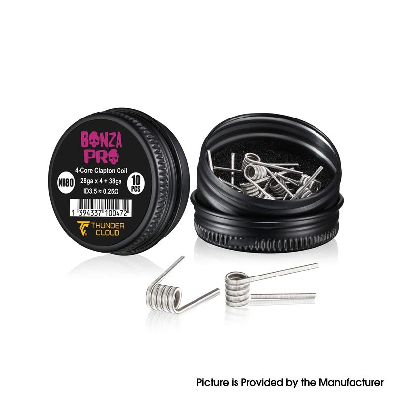 Thunder Cloud Pro Ni80 Pre-Built 4-Core Fused Clapton Coil