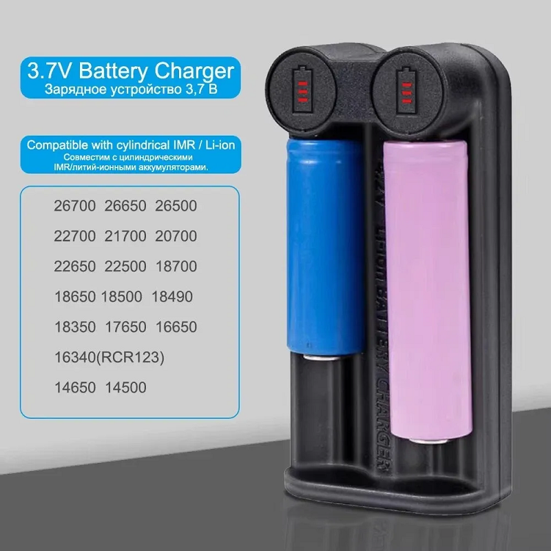 Universal Vape Battery Charger for 18650 21700 26650 18350- Smart Dual Slot 3.7V Fast Charge Station