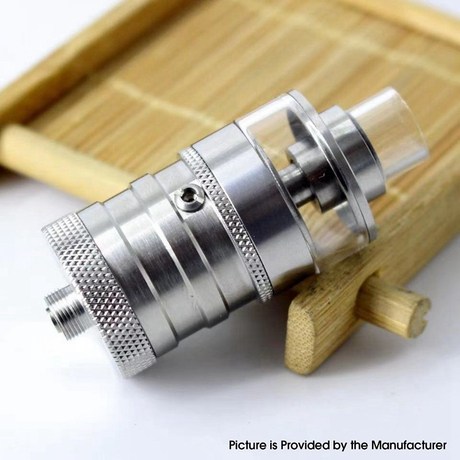 YFTK Flash e-Vapor V4.5S+ Style RTA Replacement Glass Bell Cap + Chimney - Silver, 2.0ml, Stainless Steel (1 PC)