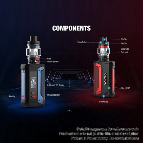 SMOKTech SMOK Arcfox 230W TC VW Mod + TFV18 Sub Ohm Tank Kit, 5~230W, 2 x 18650, 7.5ml, 0.33ohm/0.15ohm