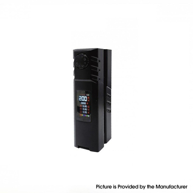 Authentic Squid Industries Double Barrel V4 200W VW Vape Box Mod - Black, 5~200W, 2 x 18650