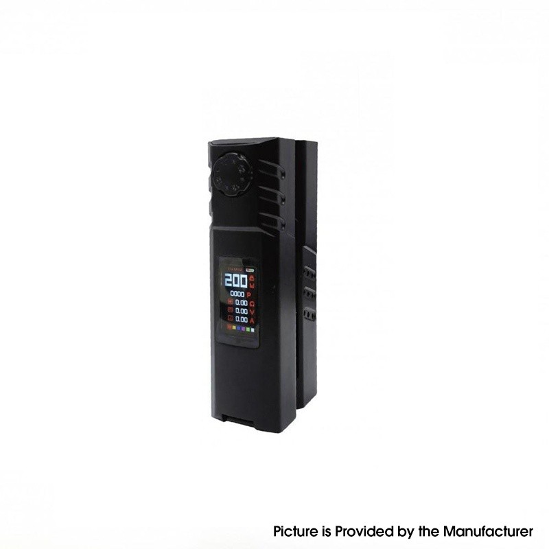 Authentic Squid Industries Double Barrel V4 200W VW Vape Box Mod - Black, 5~200W, 2 x 18650