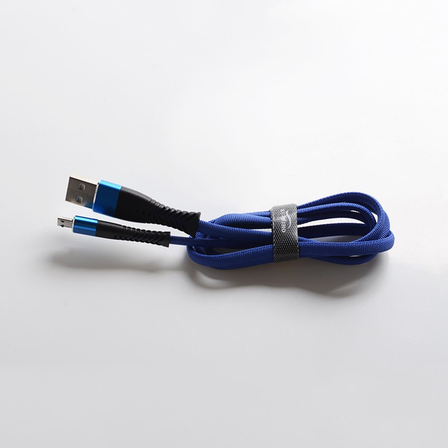 Authentic Kumiho K2 Zn-Alloy Fast Charge Sync Micro-USB Cable Untuk ponsel android ponsel / tablet PC-Biru (100cm)