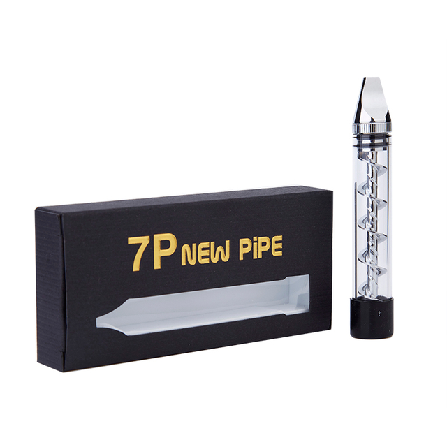 Twisty Glass Stumpf neues Rohr flaches Mundstück Trockener Kräuter Vape Pen-Silver