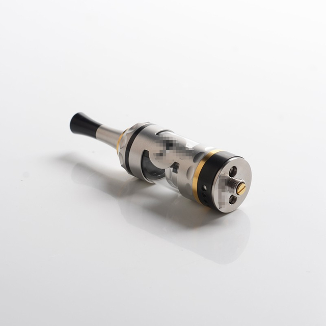 Vapeasy Fire Bird Style RTA Rebuildable Tank Vape Atomizer - Silver + Golden, 316 Stainless Steel + Glass, 5.0mL, 22mm Diameter