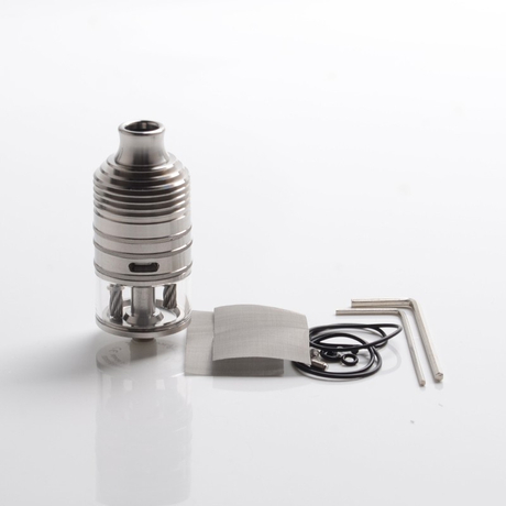 YFTK Typhoon Taifun GX Style MTL / DL RDTA Rebuildable Dripping Tank Vape Atomizer - Silver, 316 Stainless Steel, 4ml, 23mm Diameter