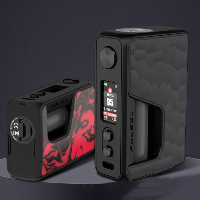 Authentic Vandy Vape Pulse V2 II 95W TC VW BF Squonk Squeeze Vape Box Mod - G10 Obsidian Black, 5~95W, 1 x 18650 / 20700 / 21700