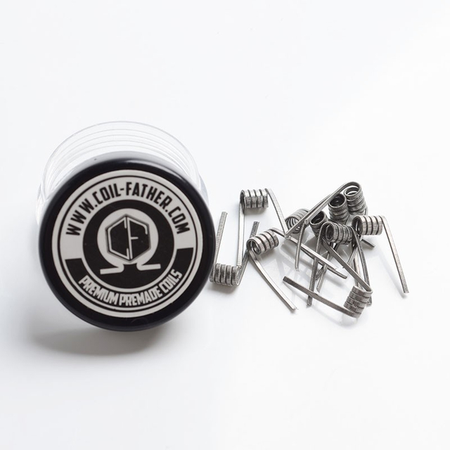 Authentic Coil Father Premium Premade Fused Clapton Coil for RDA/RTA/RDTA Atomizer - 0.3 x 0.8 + 32GA, 0.45ohm, 5 Wraps (10 PCS)