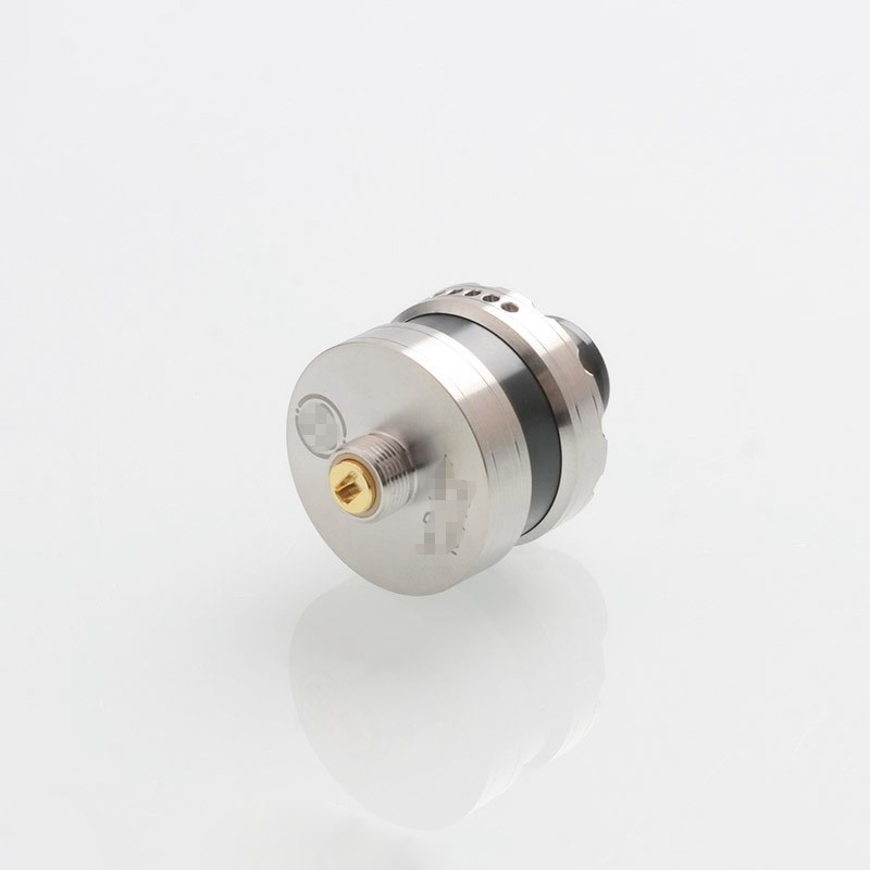 Vapeasy La Le Dripper Style RDA Rebuildable Dripping Vape Atomizer w/ BF Pin - Silver + Brown, 316SS + PEI, 22mm Diameter