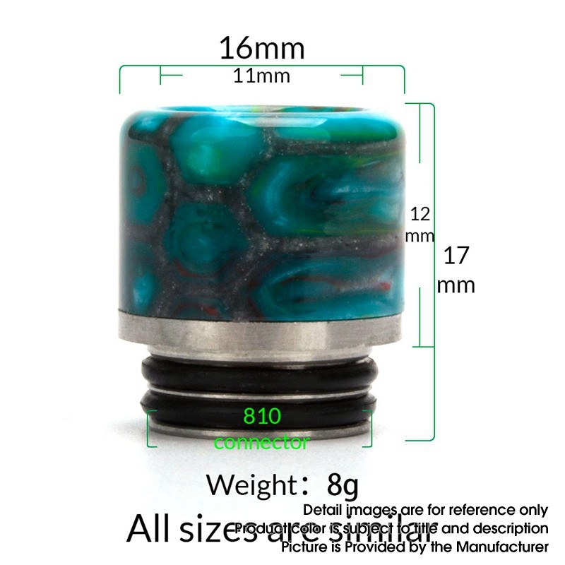 Authentic Coil Father Anti Split 810 Drip Tip for SMOK TFV8 / TFV12 Tank / Kennedy / Battle RDA - Honeycomb Black, Resin, 17mm