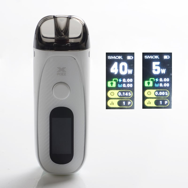 Authentisch SMOK tech SMOK pozz x 40w 1400mah vw pod system Vape Starter Kit - Weiß, 4,5 ml, 0,4OHM / 0,6OHM, 5 ~ 40W