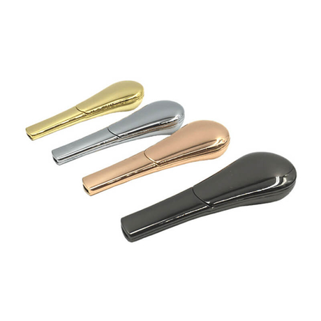 Stainless Portable Metal Spoon Magnet Smoking Tobacco Pipe  with Magnetic Larger Bowl Pipe for Herbs- Black