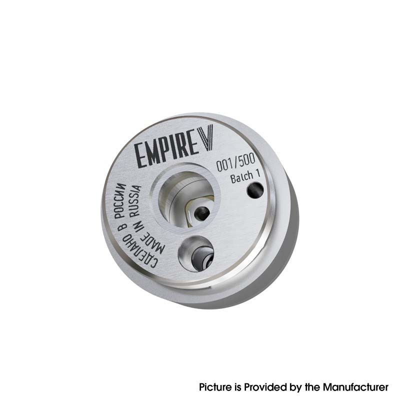 SXK Empire V Style RTA - Black/Silver, 3.5ml & 7 Airflow Pins (0.8-2.0mm), 23mm