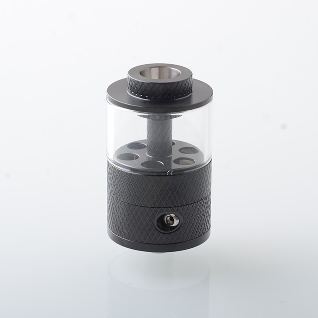 Empire V Style RTA wiedergebaubarer Tank -Atomizer - Knurlingoberfläche / leere Oberfläche, Silber / Schwarz, 23 mm Durchmesser