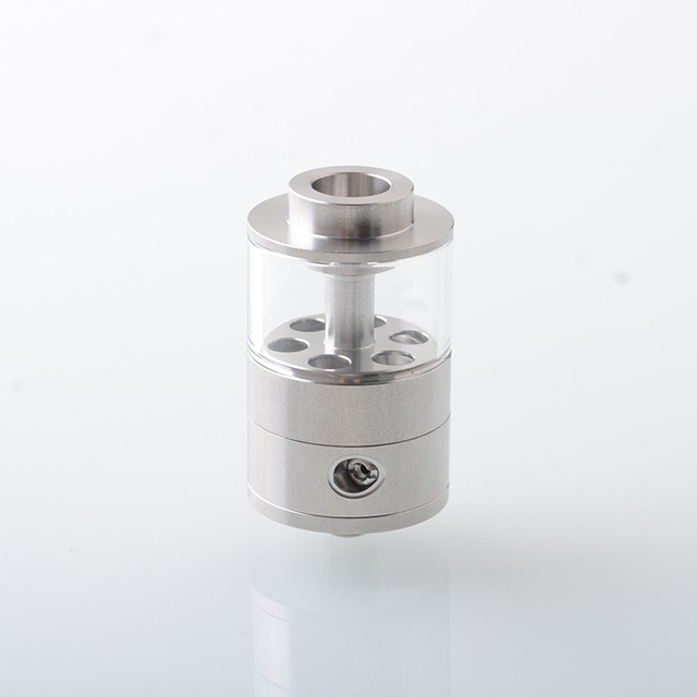 Empire V Style RTA Rebuildable Tank Atomizer – Knurling Surface / Blank Surface, Silver / Black, 23mm Diameter