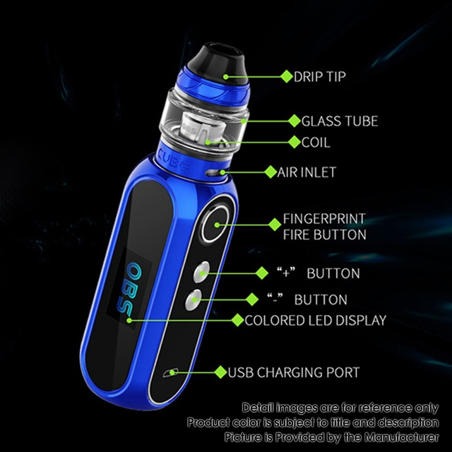 Authentic OBS Cube Pro 80W VW Box Mod Kit with Cube Tank Vape Atomizer - Black, 5~80W, 3000mAh, 4.0ml, 0.2ohm