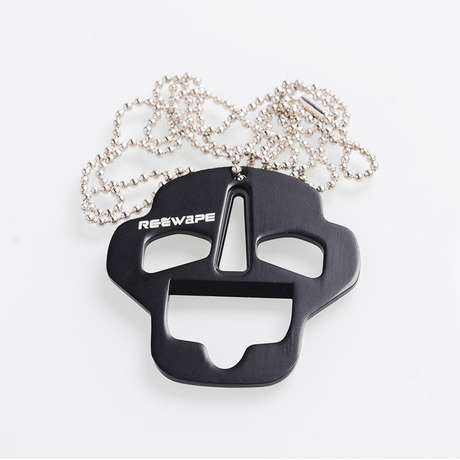 Authentic Reewape 5-in-1 Shortfill Cap Opener Tool for Juice / E-Liquid Bottle - Black, Zinc alloy, Skull