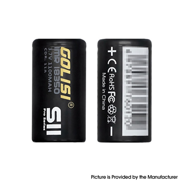 Authentique Golisi S11 18350 3.7V 1100mAh 10a Batterie pour mécanique Mod / VW Mod - (2 PCS)