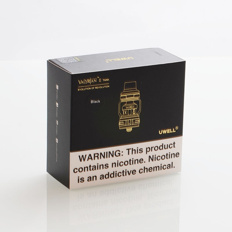Authentic Uwell Valyrian 2 II Sub Ohm Tank Atomizer - Black, SS + Pyrex Glass, 6ml, 0.32ohm, 29mm Diameter