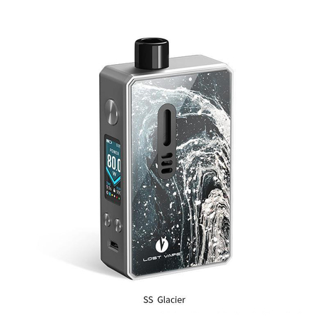 Authentic Lost Vape Gemini Hybrid Pod System Vape Mod Kit - SS Glacier, 5~80W, 1 x 18650, 4.0ml, 0.2 / 1.0ohm