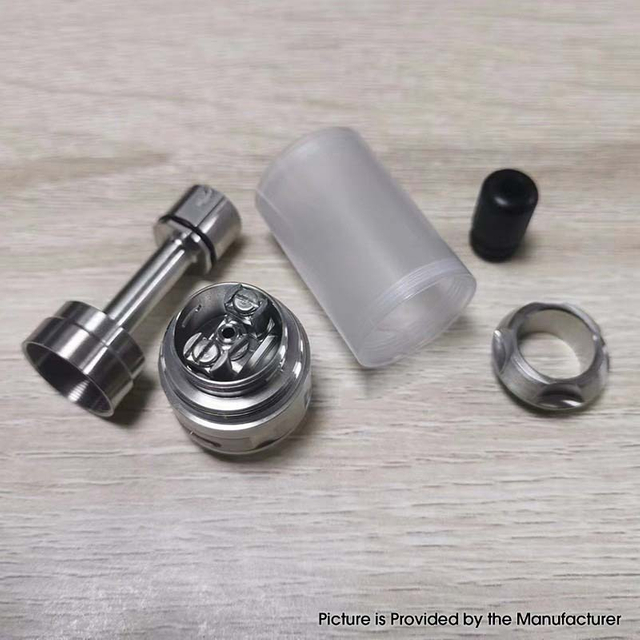 YFTK BY-kA V8+ Style MTL RTA – Silver, 5.1ml, 22mm Rebuildable Tank Atomizer (Standard Set)