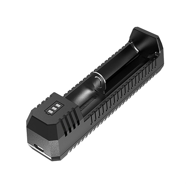 Authentic Nitecore UI1 USB Charger for Li-ion / IMR 18650, 20700, 21700 Battery - Black, Single Slot