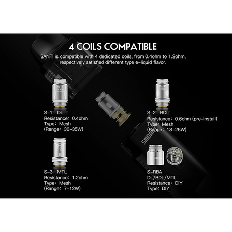 Authentic Smoant S-3 MTL Mesh Coil for Smoant Santi Pod System / Pod Cartridge - 1.2ohm (7~12W) (3 PCS)