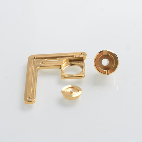 SXK 510 Connector + Button + Button Plate Set for SXK Bantam BB Mini Box Mod Kit - Gold, Stainless Steel (3 PCS)