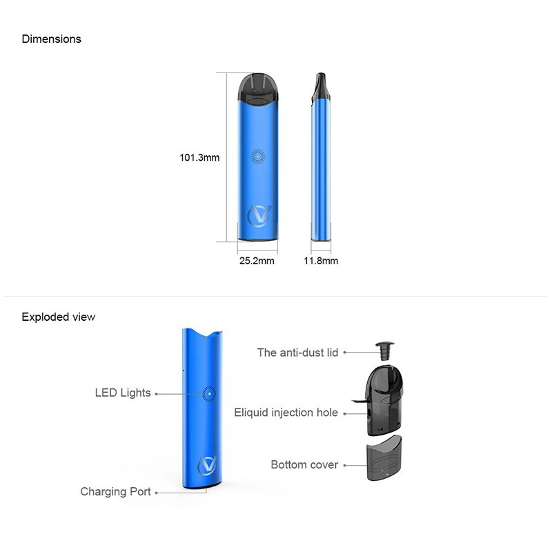 Vsticking VK280 Pod System Vape Starter Kit, 560mAh, 1.6ml, 1.3ohm
