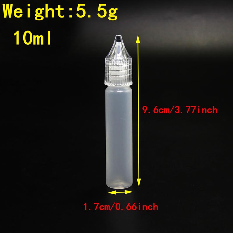 PE Plastic Refillable E-Liquid Bottles Childproof Cap, Vape Juice Storage