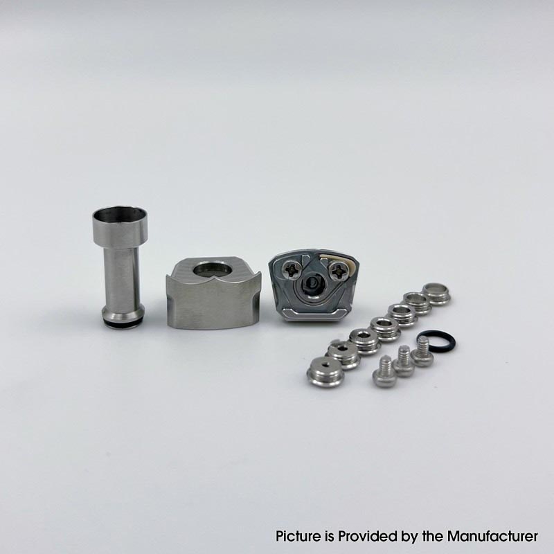 YFTK Monarchy Mobb TC Style RBA Bridge – Billet BB Boro Compatible | 7 Air Pins 1.0-4.0mm Silver