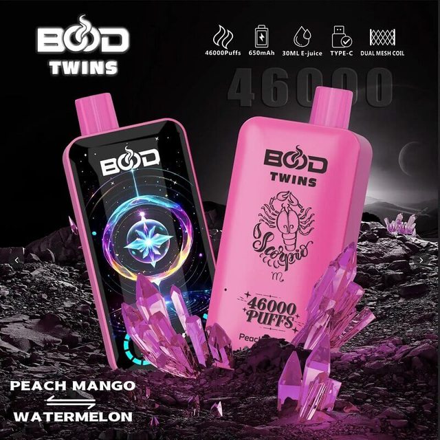 Bood Twins 46K Disposable Vape,Dual Flavor Switch | 30ml | 2% or 5% Nic | Type-C