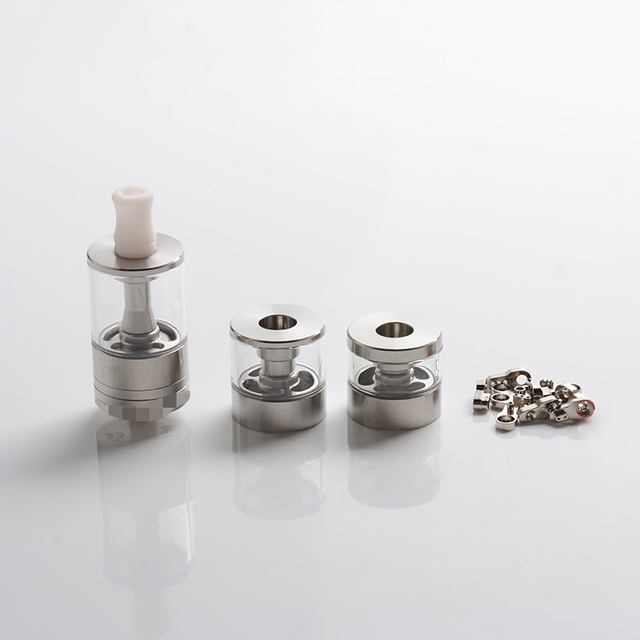 DVARW MTL FL FACELIFT ESTILO RTA Vape Atomizador com Inserções de ar 11 x Air + 2 x Tanques sobressalentes - Prata, 2ml / 3,5ml / 5ml, 22mm dia