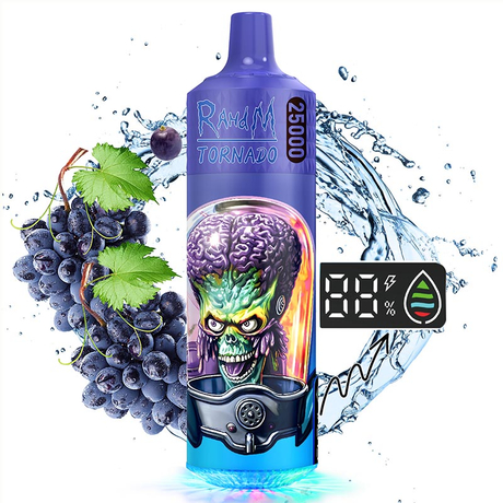 RahdM Tornado 25000 Puffs Disposable Vape, Rechargeable 600mAh Battery, LED Display, 25ml E-Liquid Tank, Adjustable Airflow - Multiple Flavor Options 10 Pack